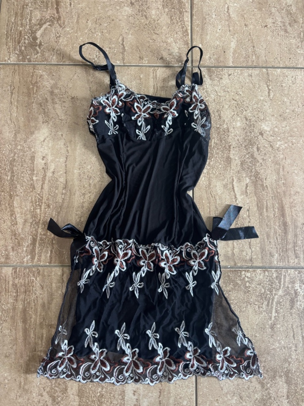 vintage 90s mesh sheer slip dress nightgown lingerie